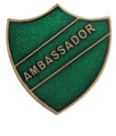 Ambassador Green Shield Pin Badge